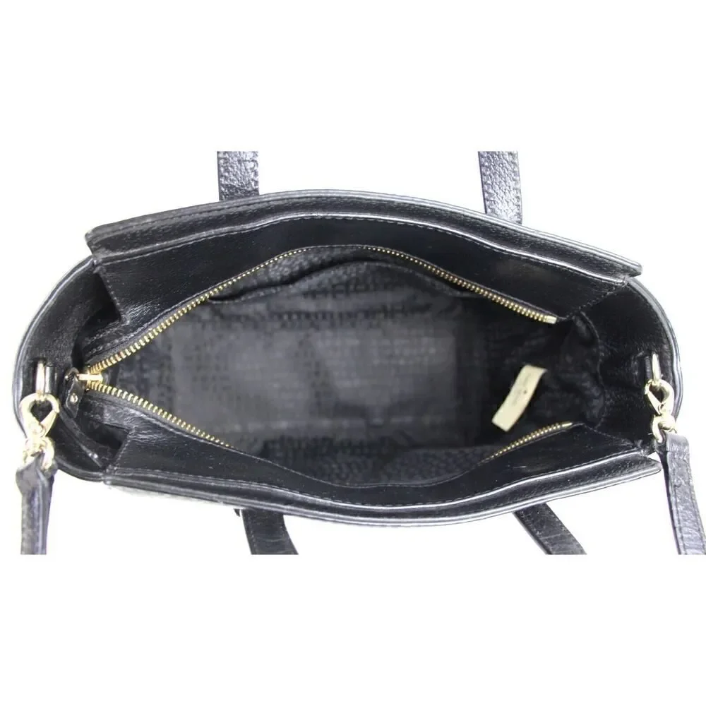 kate spade NY BLACK GENUINE LEATHER SHOULDER BAG X-BODY SATCHEL HANDBAG PURSE